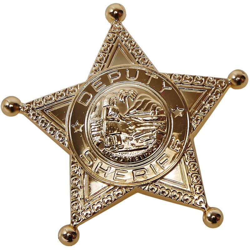 Kostüm-Zubehör Sheriffstern mit Anstecknadel gold