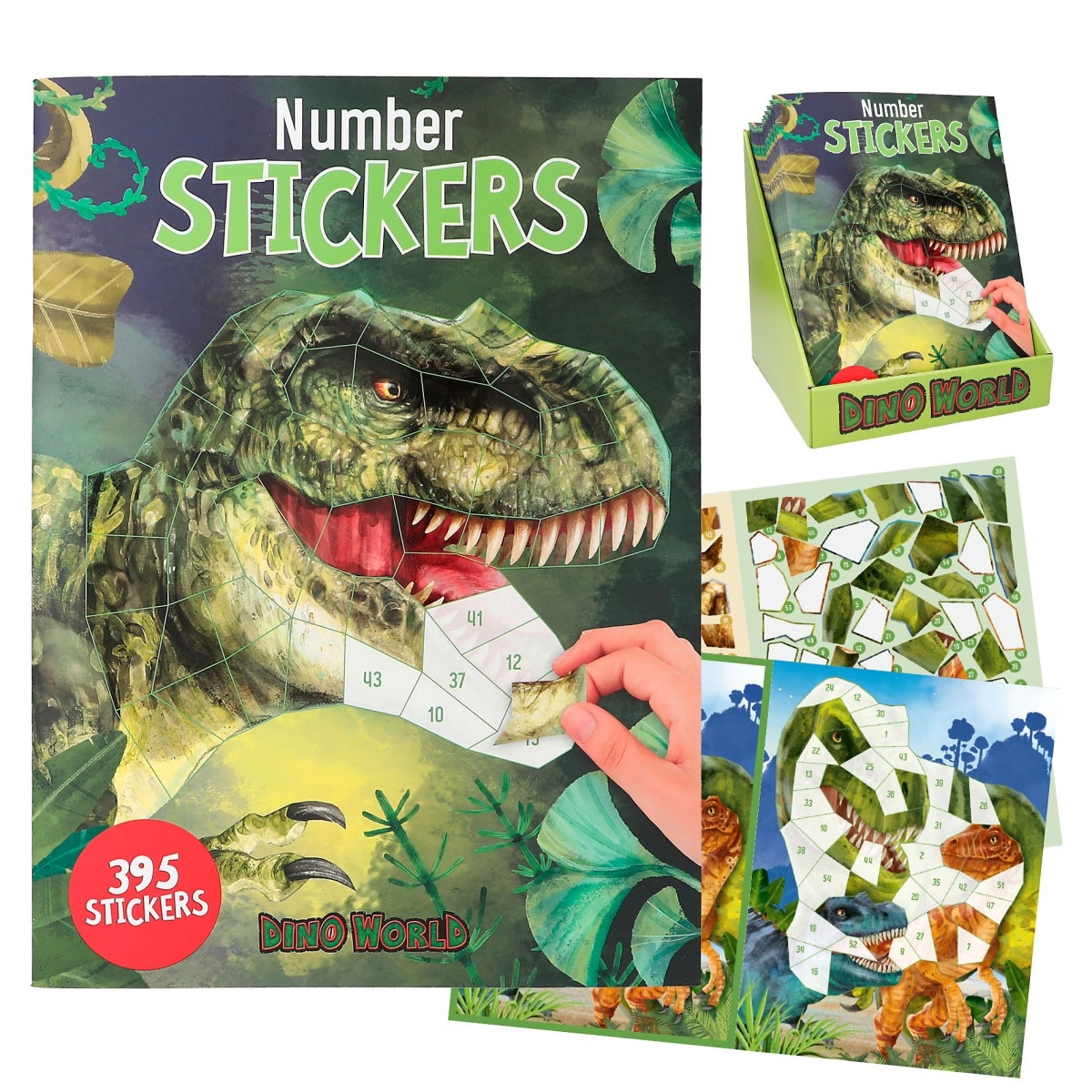 Dino World Number Sticker Stickern nach Zahlen