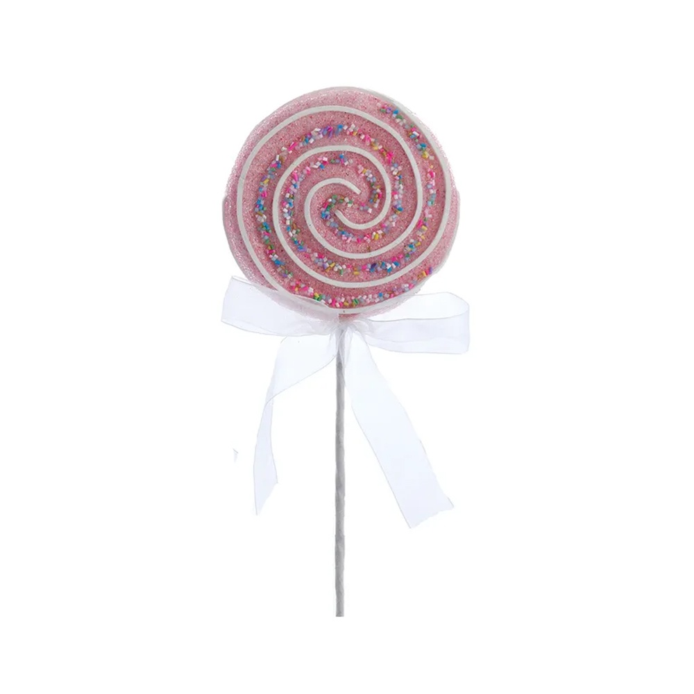 Deko-Picker Stecker Weihnachten Lollipop rosa Lutscher