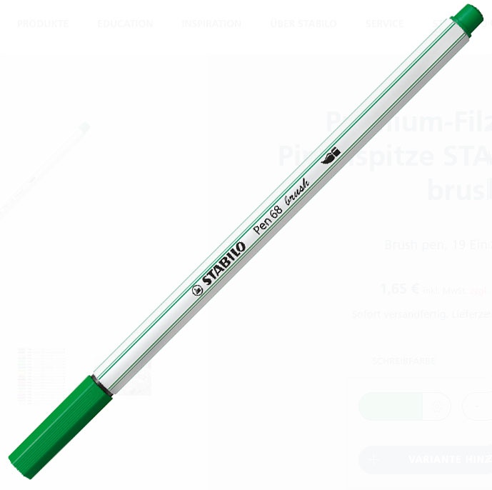 Stabilo Pen 68 brush grün Filzstift mit Pinselspitze