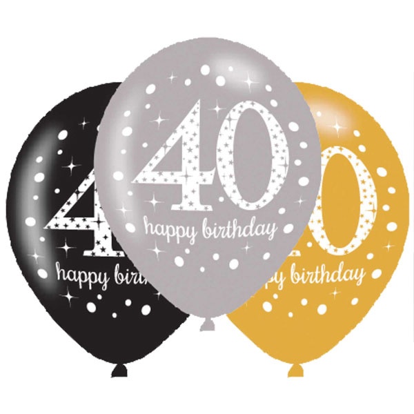 Latexballons 40 Jahre Sparkling Birthday