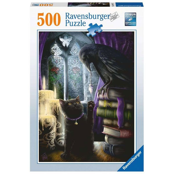 Ravensburger Puzzle Rabe und Katze im Turmzimmer 500 Teile