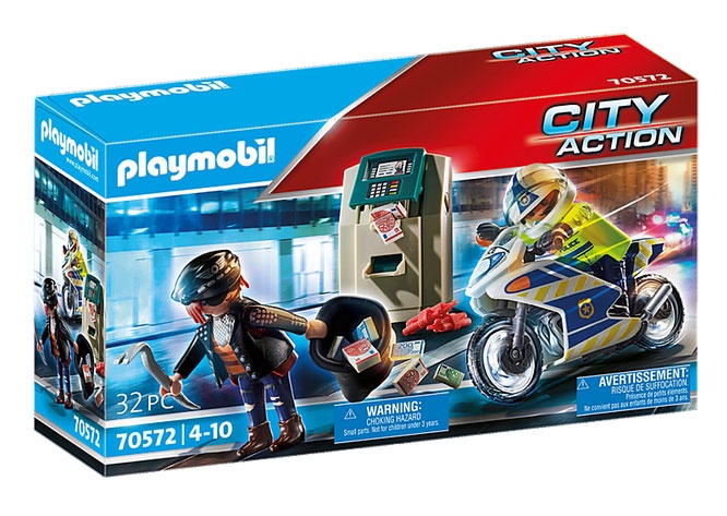 Playmobil 70572 City Action Polizei-Motorrad Verfolgung Räub