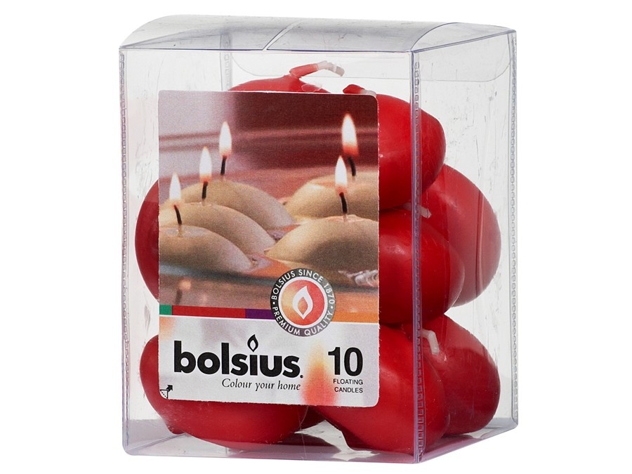 Bolsius Schwimmkerzen rot 10 Stück