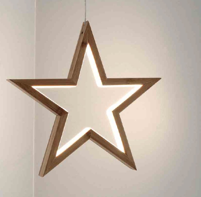 Deko Weihnachts Advents Lampe Hängelampe Stern 32 cm mit LED