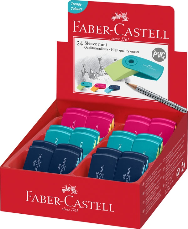 Faber Castell Radierer Sleeve mini Trend 2019 farb. sort.