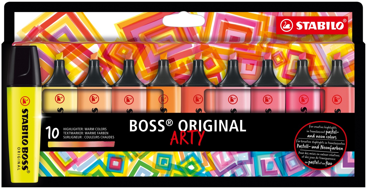 Stabilo Boss Original Textmarker ARTY 10 Stück warme Farben
