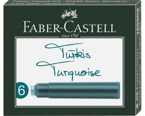 Faber Castell Tintenpatronen türkis 6er