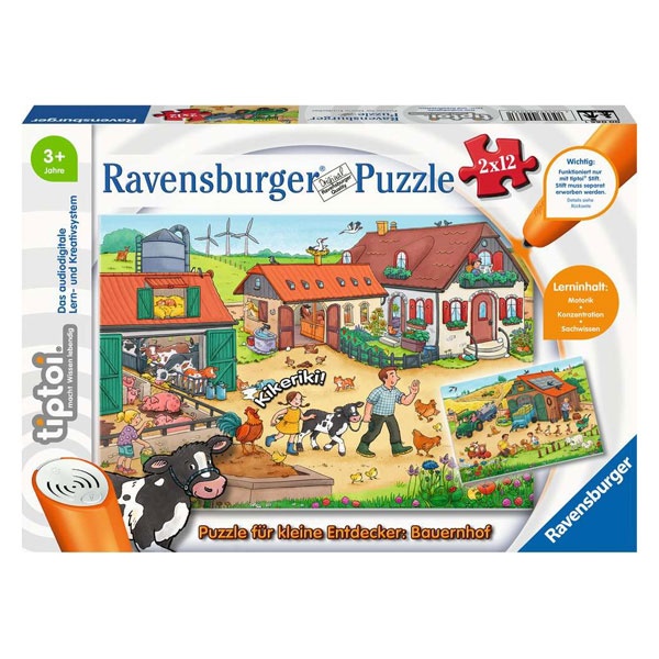 Ravensburger tiptoi Puzzle Bauernhof 2 x 12 Teile