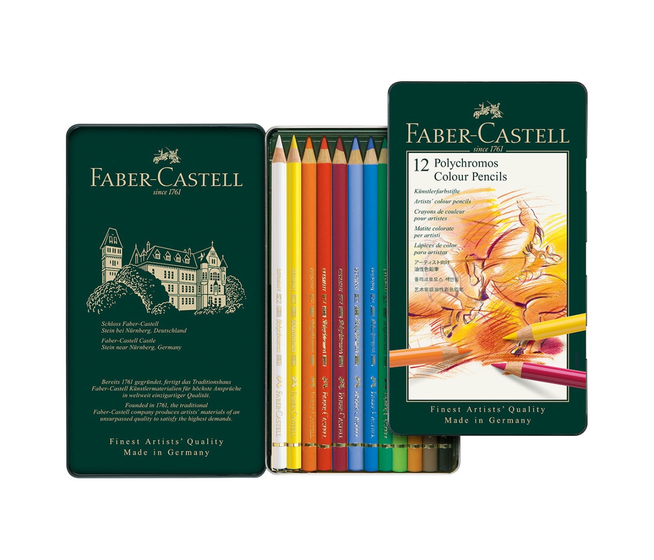 Faber-Castell Farbstift Polychromos 12er Metalletui