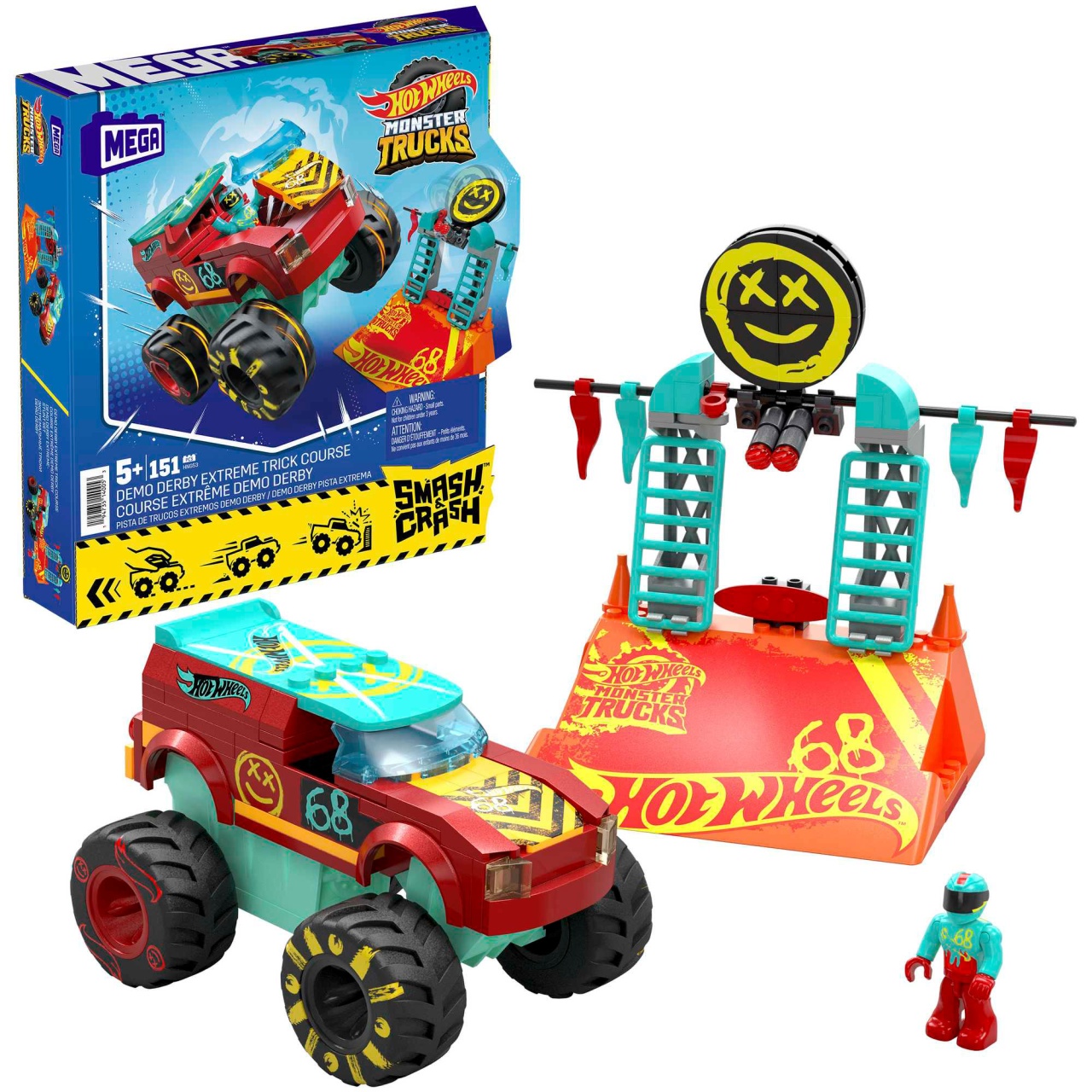 Hot Wheels Monster Trucks Demo Derby Extreme-Stunt Mattel