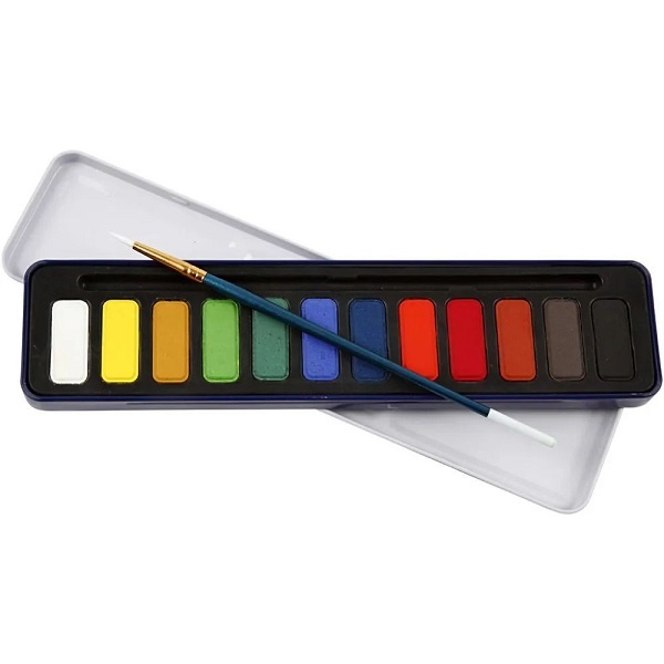 Colortime Aquarell Farbkasten mit 12 Farben