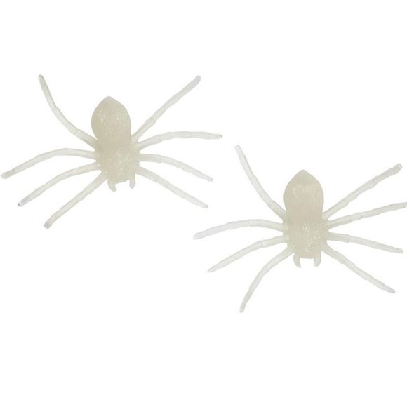 Kostüm-Zubehör Spinnen 2 Stück nachtleuchtend 8 x 12cm