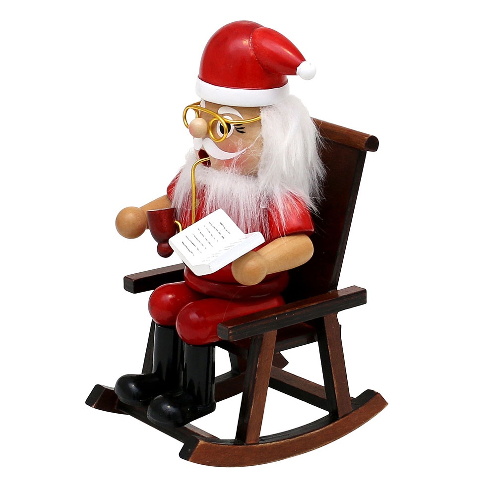 Räuchermännchen Räucherfigur Weihnachtsmann im Schaukelstuhl