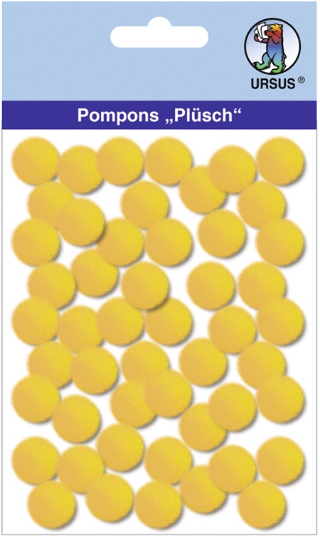 Pompons Plüsch Ø 15 mm gelb
