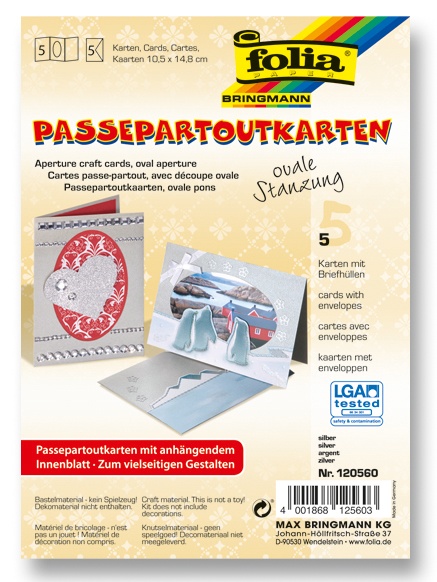 Folia Passepartoutkarten ovale Stanzung mit Umschlag