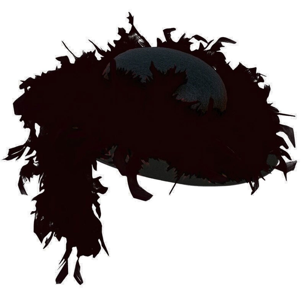 Kostüm-Zubehör Damenhut Boa schwarz
