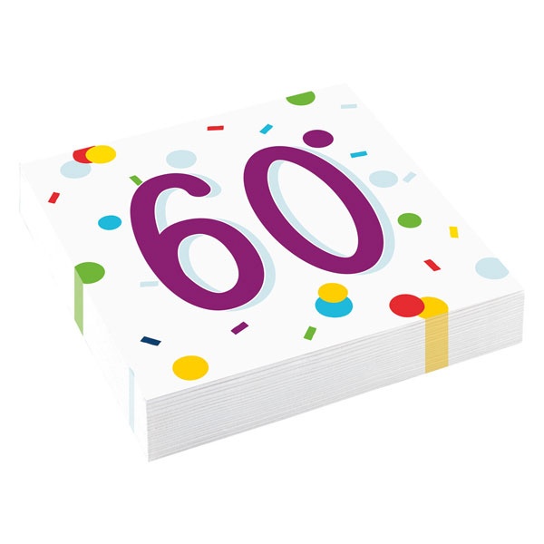 Servietten Confetti Birthday 60
