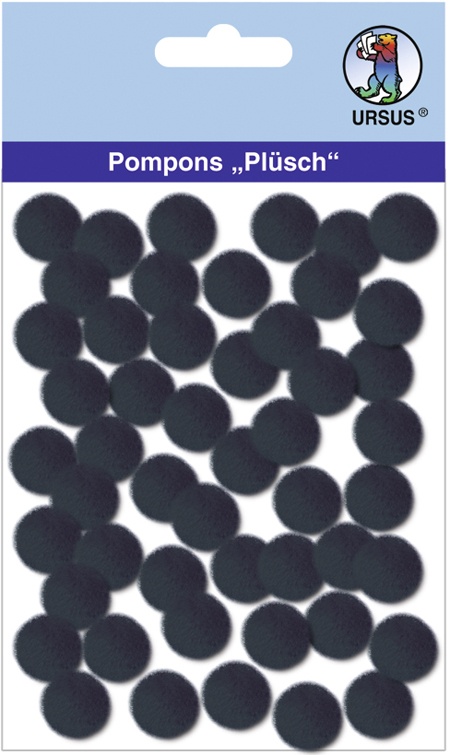 Pompons Plüsch Ø 10mm schwarz