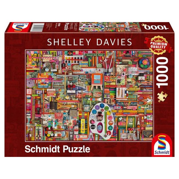 Schmidt Spiele Puzzle Davies Vintage Künstlermaterialien