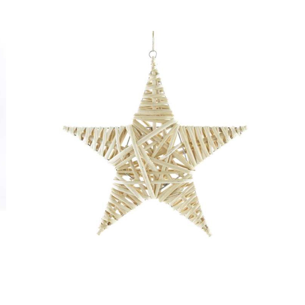 Deko Weihnachten Stern aus Rattan zum Hängen 25 x 2,5  cm