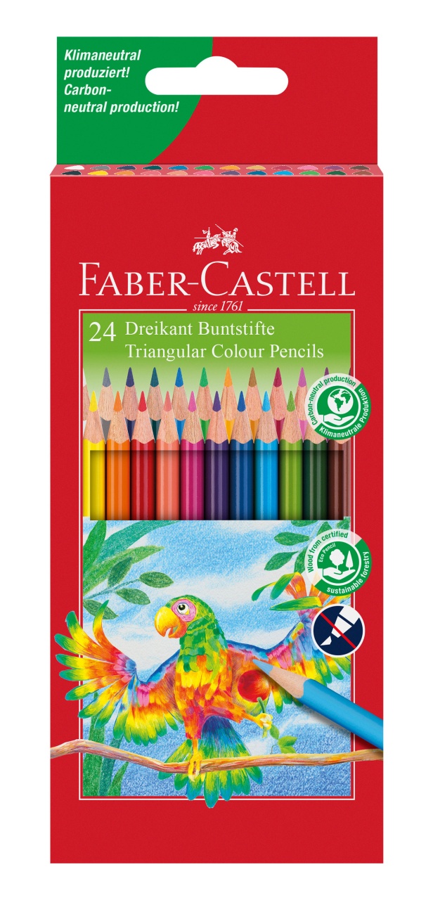 Faber-Castell Buntstifte dreikant 24er Kartonetui