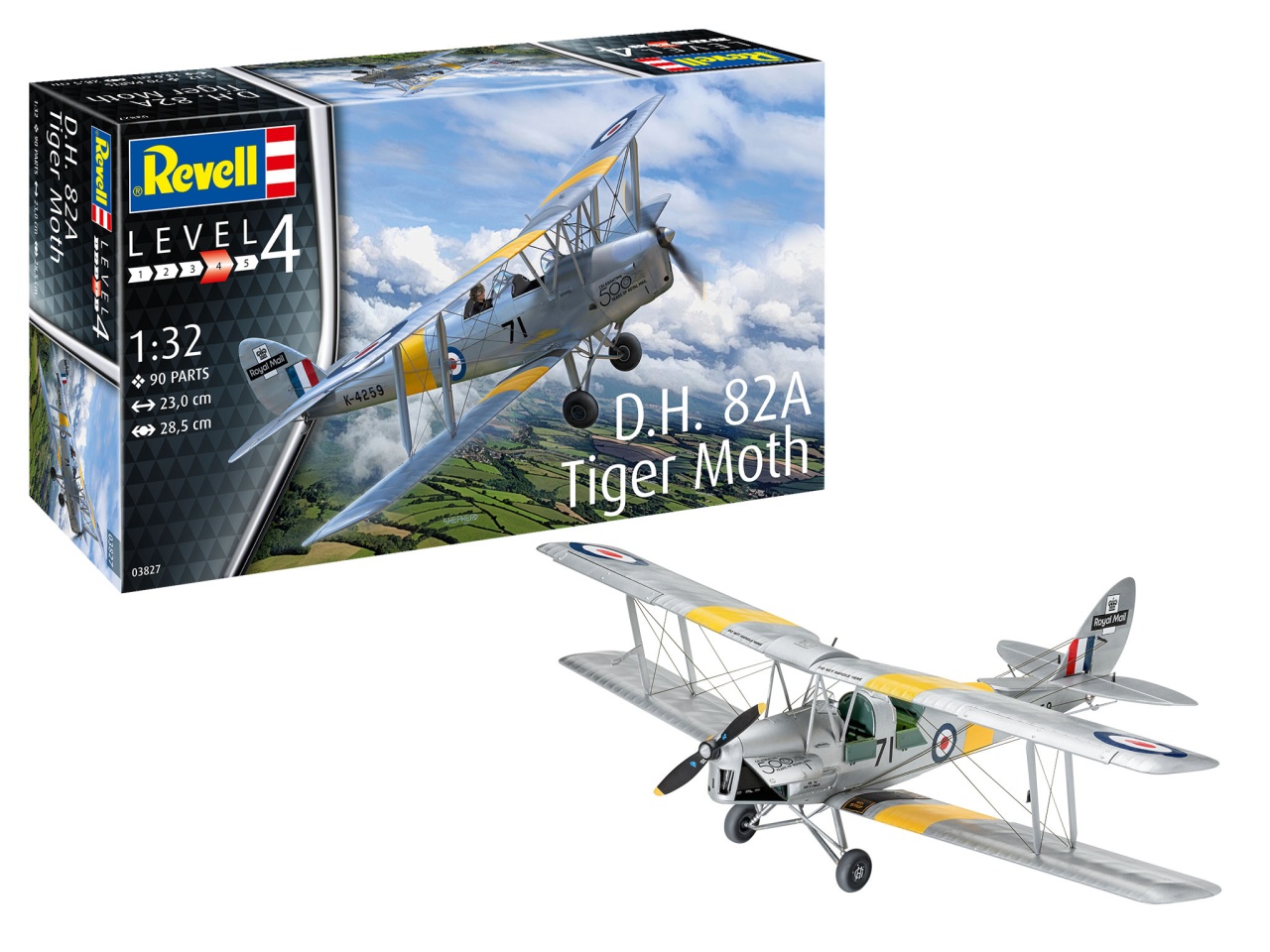 Revell 03827 D.H. 82A Tiger Moth Maßstab 1:32 Modellbausatz