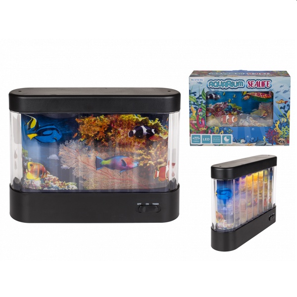 Aquarium Sea Life mit LED 30x8 cm