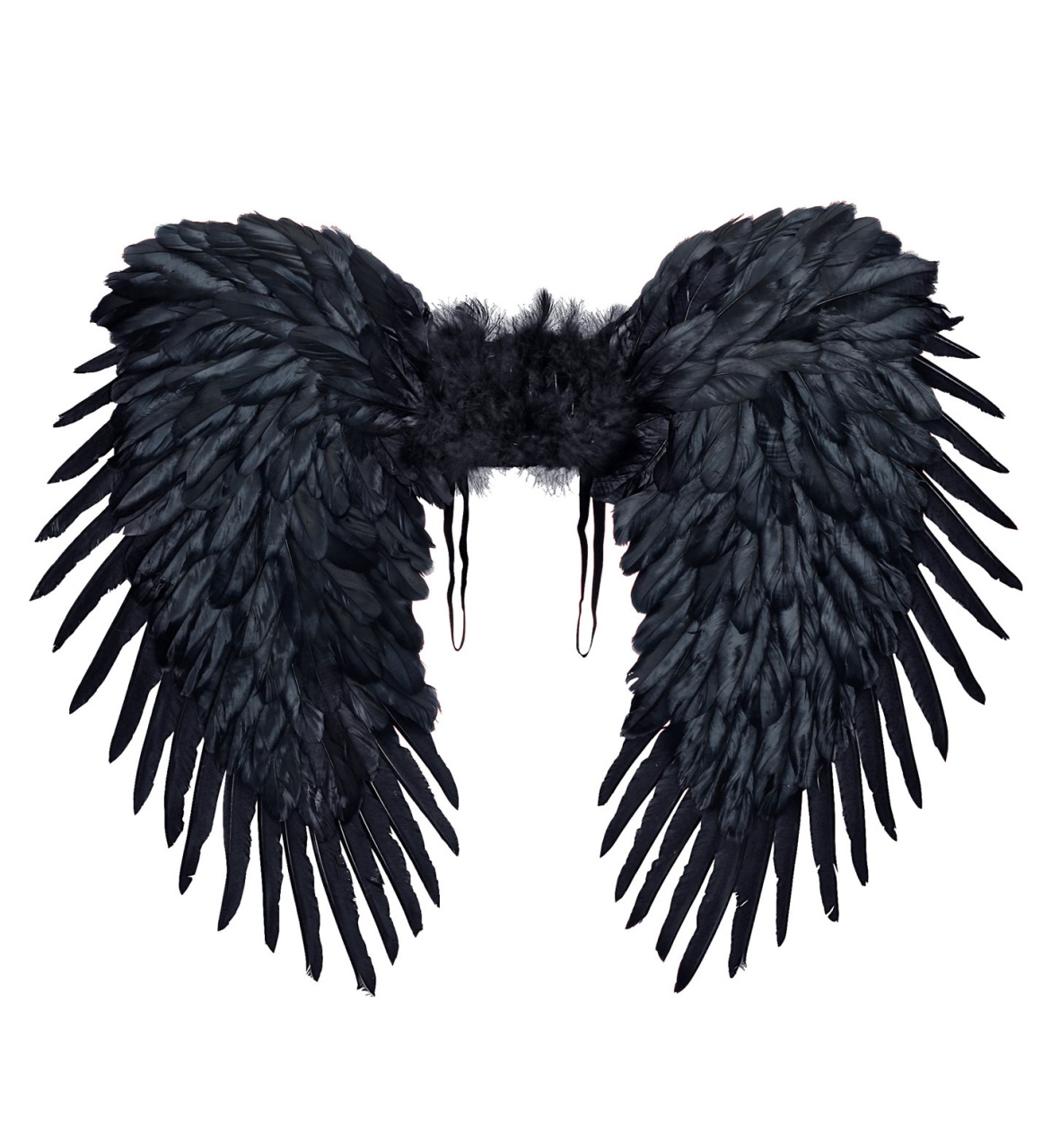 Kostüm Zubehör schwarze Federflügel 80 x 60 cm