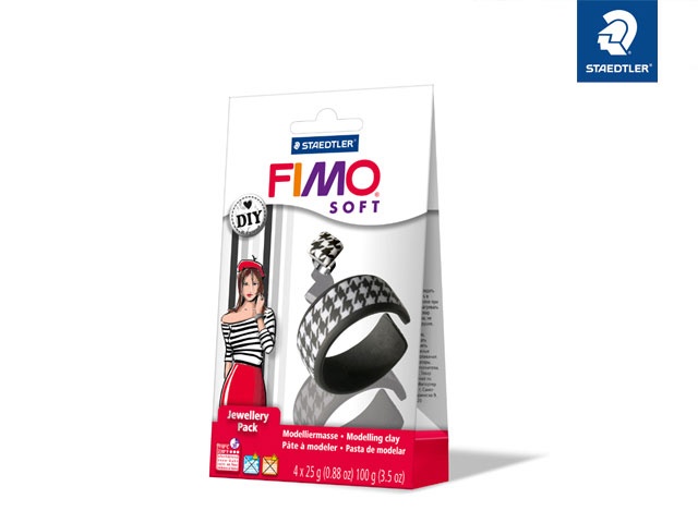 Fimo soft Jewellery Set schwarz & weiß