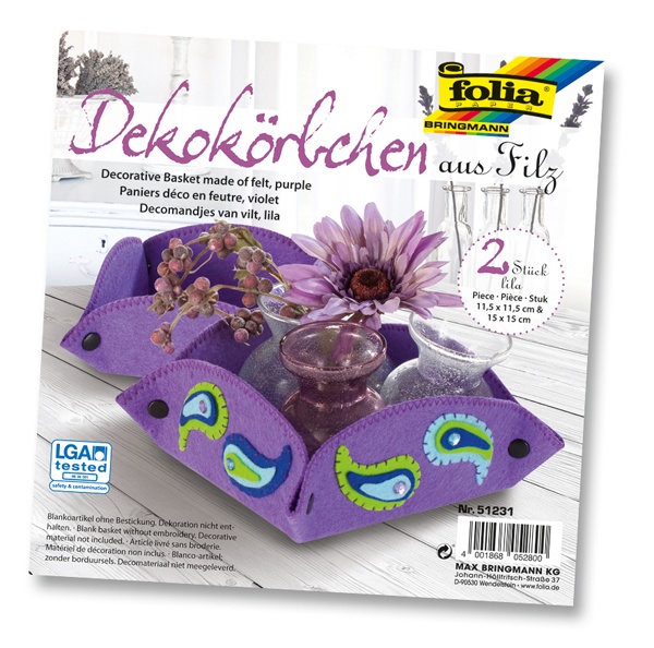 Folia Filzkörbchen-Set lila