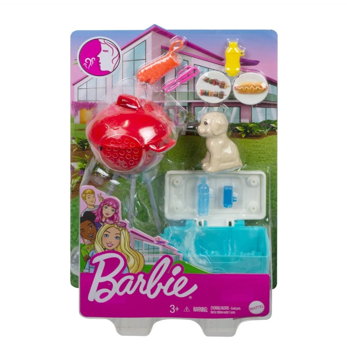 Barbie Spielset mit Grill & Zubehör und Haustier