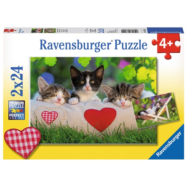 Ravensburger Puzzle Verschlafene Kätzchen 2x24 Teile