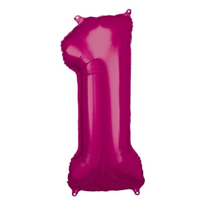 Folienballlon Zahl 1 pink