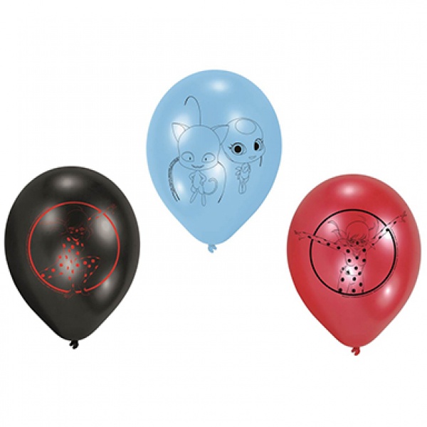 Latex-Luftballons Miraculous 6 Stück