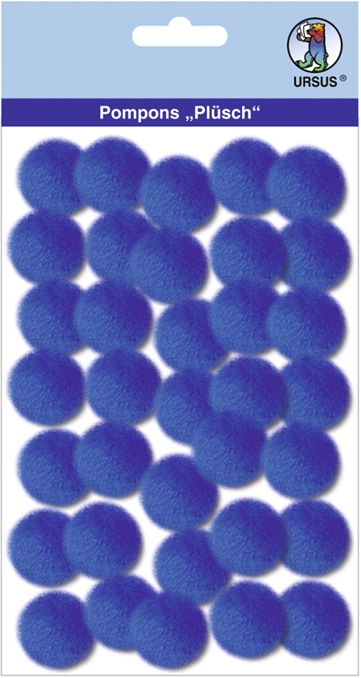 Pompons Plüsch Ø 25mm blau
