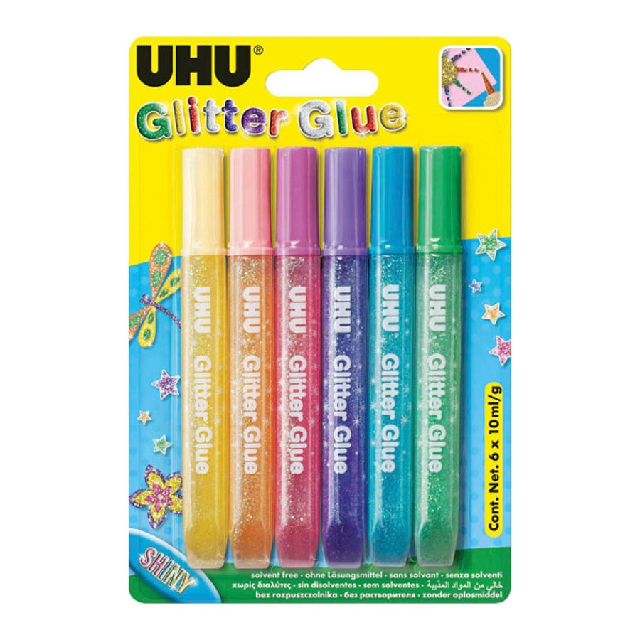UHU Glitter Glue young creativ 6 Tuben 10 ml