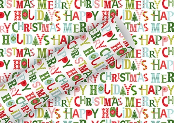 Geschenkpapier Weihnachten Happy Holidays 70 x 200 cm