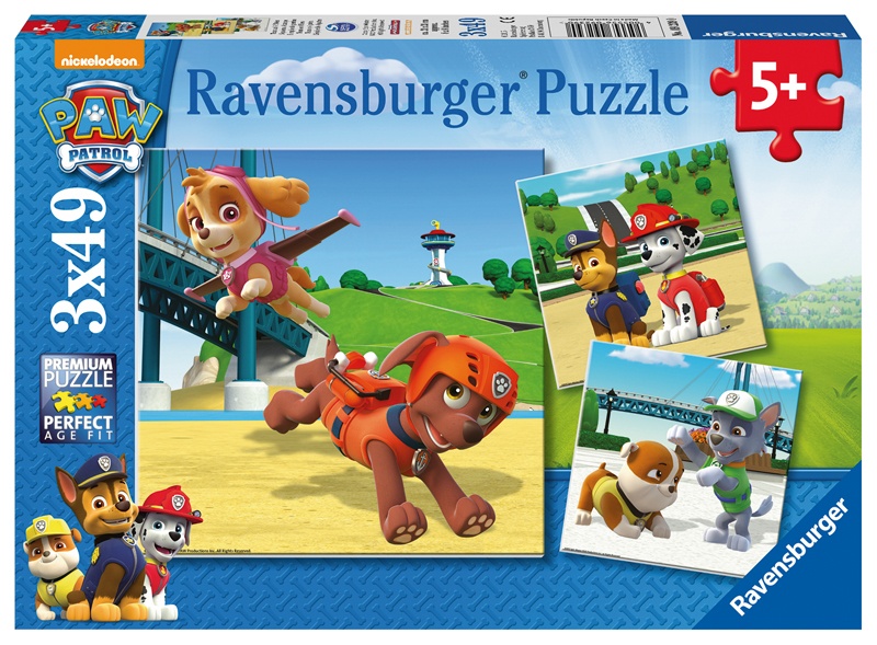 Ravensburger Puzzle Paw Patrol Team auf 4 Pfoten 3 x 49