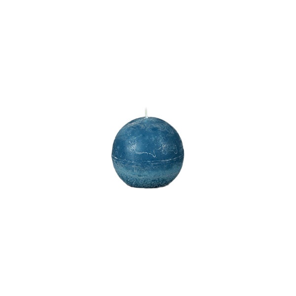 Kugelkerze Rustikal teal blue D: 8 cm