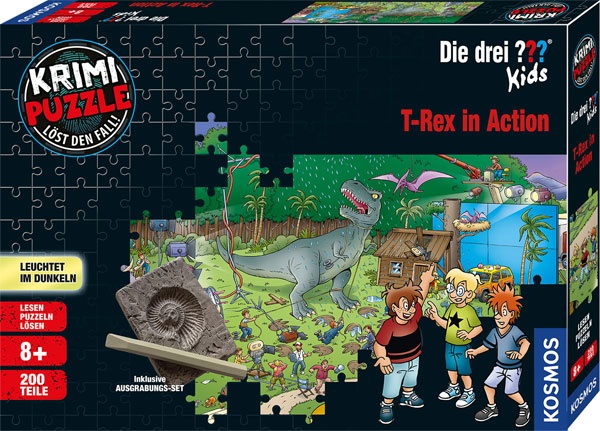 Krimi-Puzzle Die Drei ??? Kids T-Rex in Action 200 Teile