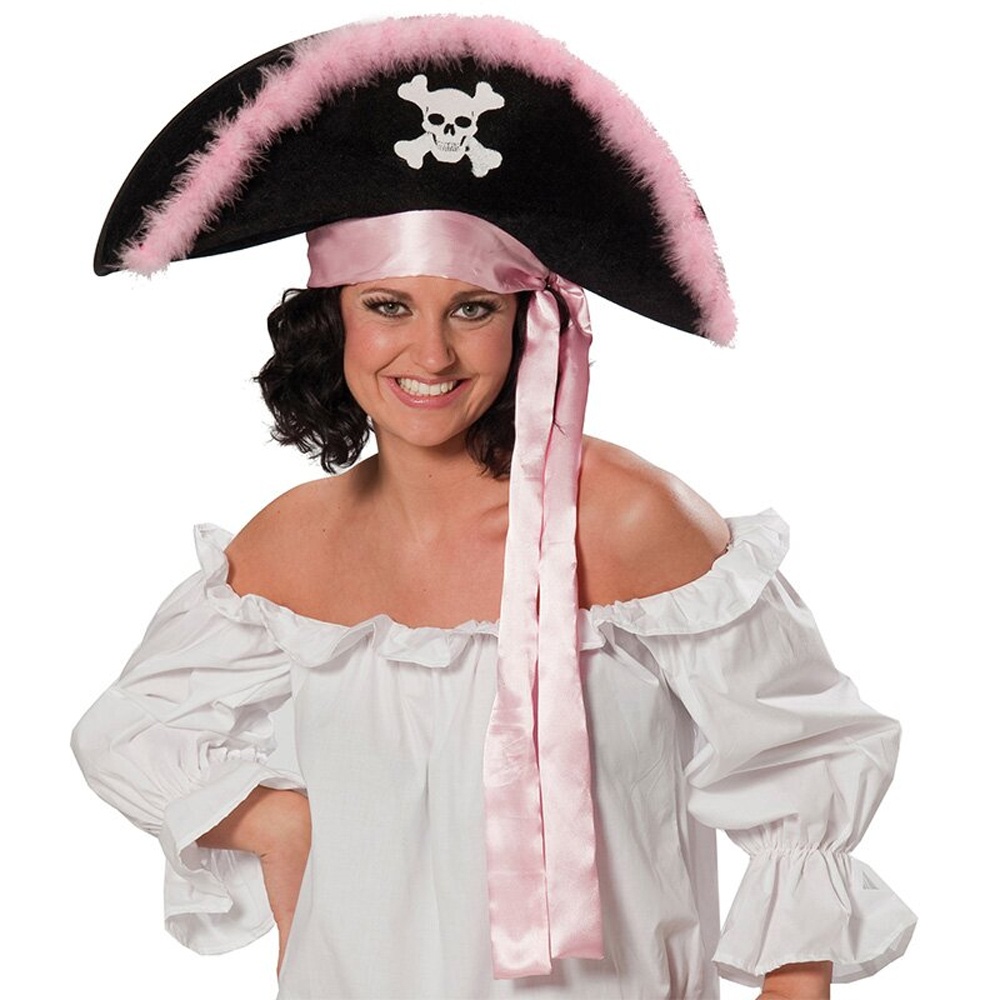 Kostüm Zubehör Piratenhut pink