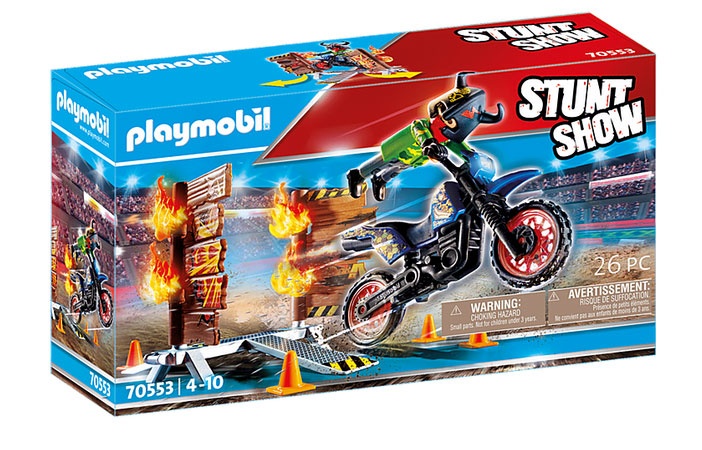 Playmobil 70553 Stuntshow Motorrad mit Feuerwand
