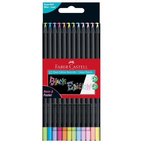 Faber-Castell Buntstifte Neon/Pastel Black Edition 12er