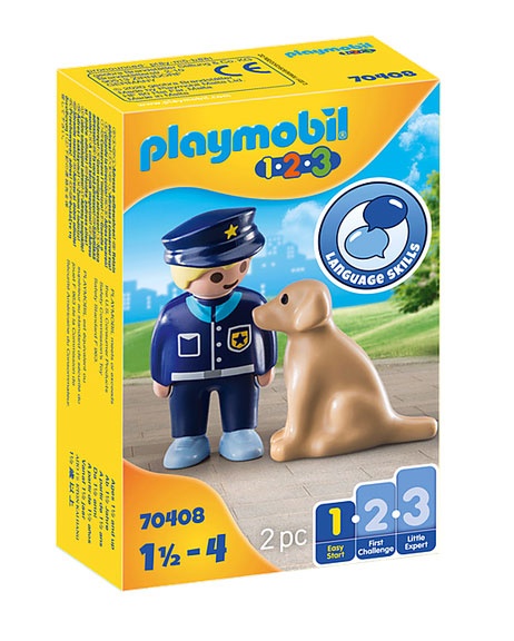 Playmobil 70408 1.2.3 Polizist mit Hund