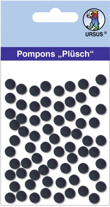 Pompons Plüsch Ø 7mm schwarz