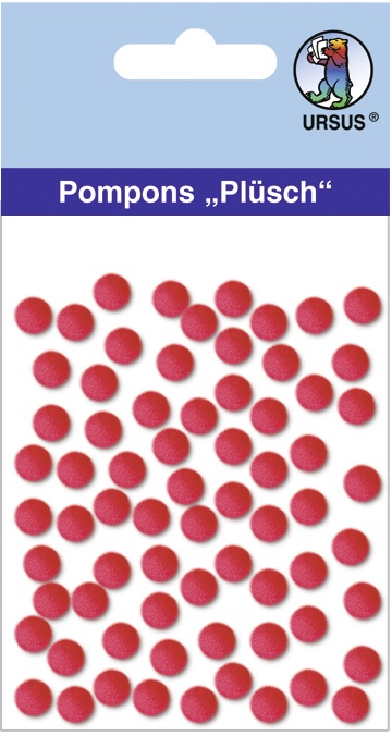 Pompons Plüsch Ø 7 mm rot