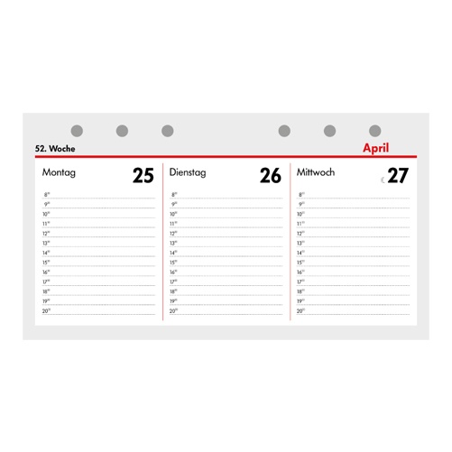 2023 Kalender Ersatzeinlage Kompakt A6 quer 1 Woche/2 Seiten