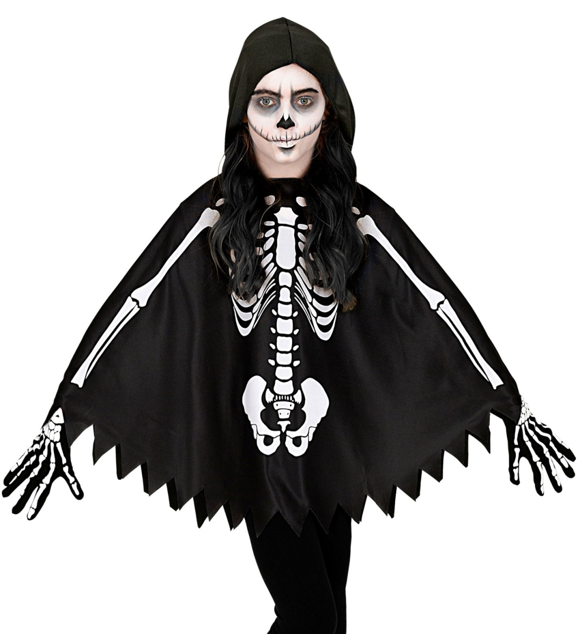 Kostüm Skelett Poncho Kinderkostüm ONE SIZE