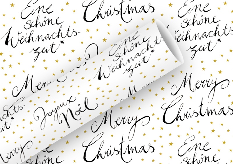 Geschenkpapierrolle Schöne Weihnachtszeit weiß